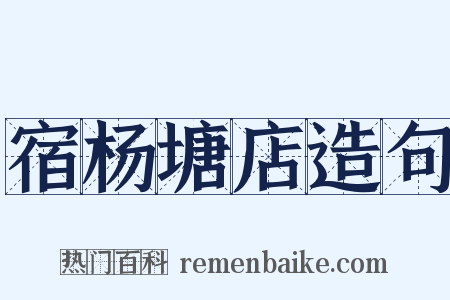 宿杨塘店造句是什么意思的图片